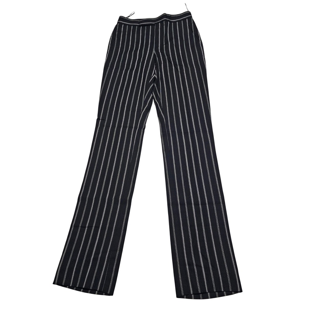 Ralph Lauren Colecction Pinstripe Wool Trousers Black Made in Italy Size 0 NWT